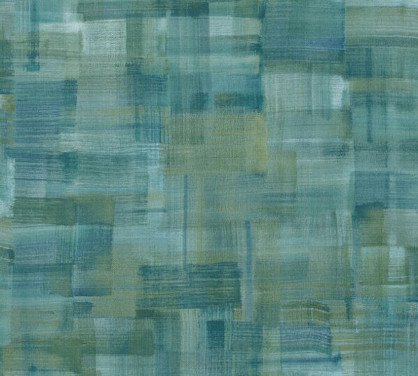 A.S. Création | Vliesová tapeta na zeď Geo Nordic 37532-1 | 0,53 x 10,05 m | zelená, modrá, žlutá