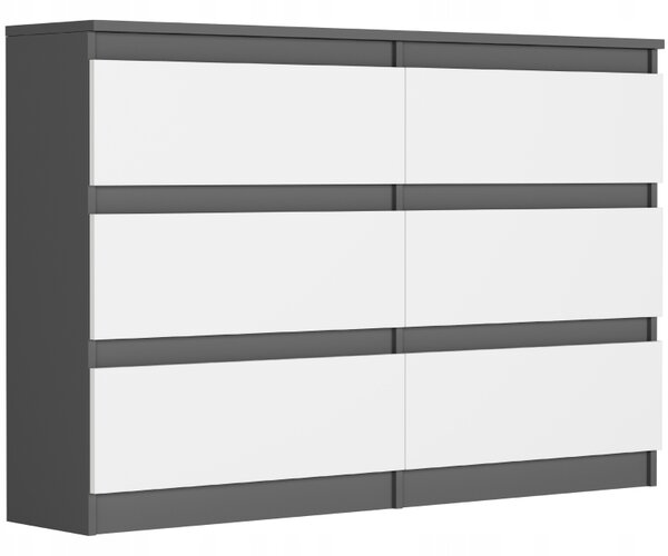 Komoda Rulux (antracit + bílá). Akce -13%