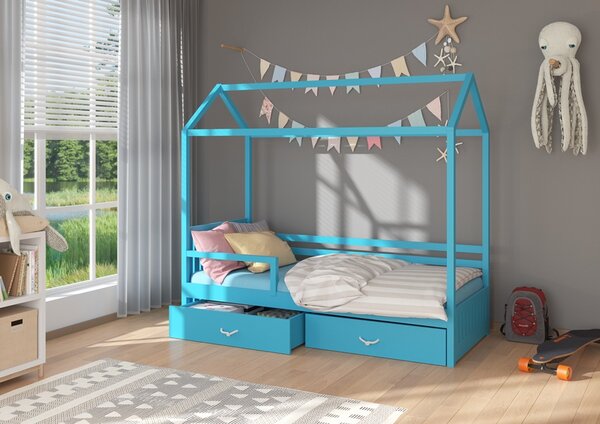 Dětská postel se zábranou 80x180 cm Madge Modrá