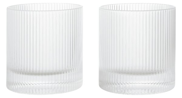 FERM LIVING Skleničky Ripple Tumbler, Clear, sada 2 kusů