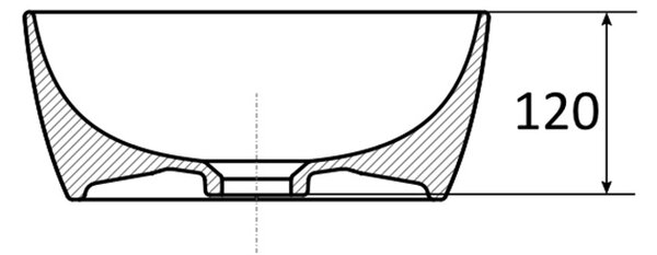 BPS-koupelny Deskové keramické umyvadlo Kingston O (50x31x12,5 cm)