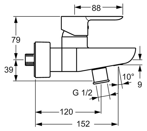 Hansa Vanová nástěnná baterie HANSALIGNA 6742103