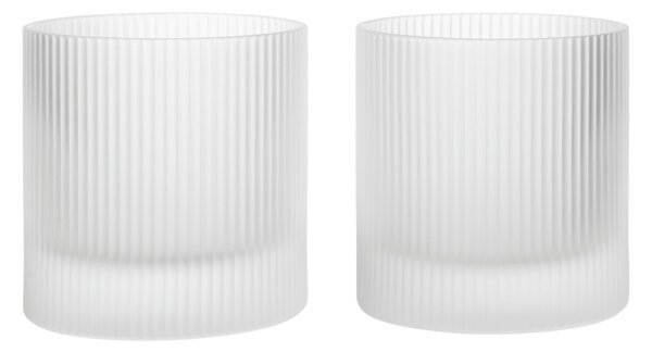 FERM LIVING Skleničky Ripple Tumbler, Frosted, sada 2 kusů