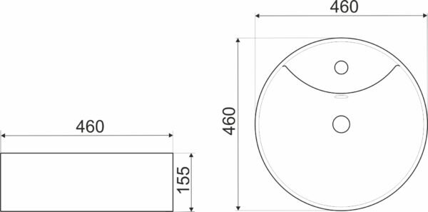 Novoterm Keramické umyvadlo na desku NV-KR-138 (ø 46 cm)