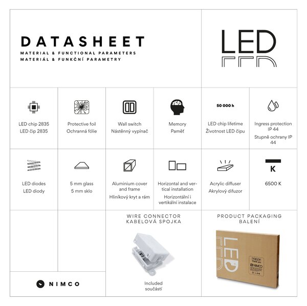 Nimco LED zrcadlo 21W, 90x70 cm