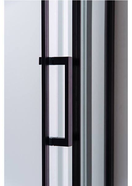 BPS-koupelny Čtvrtkruhový sprchový kout HYD-RK01A 80x80 cm černá/transparent + vanička HYD-RSV-SXL01A černá