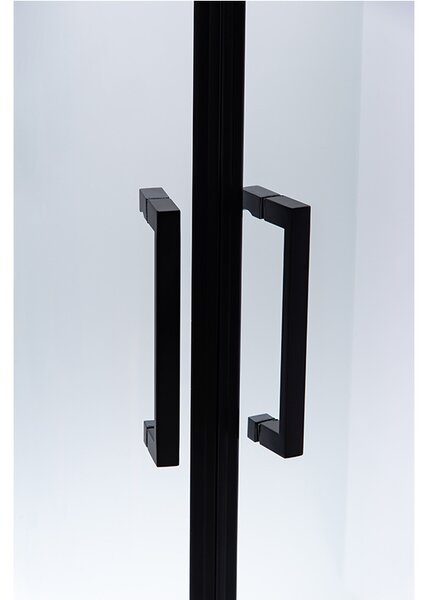 BPS-koupelny Čtvrtkruhový sprchový kout HYD-RK01A 80x80 cm černá/transparent + vanička HYD-RSV-SXL01A černá