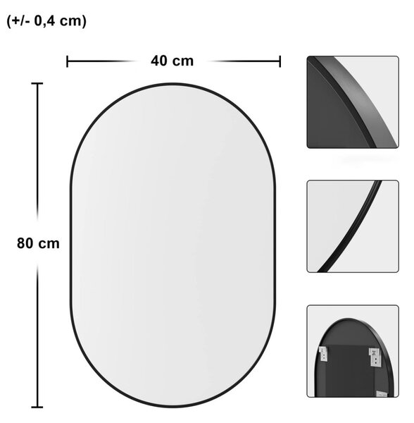 VASAGLE 80x40cm zrcadlo