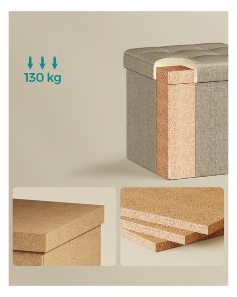 VASAGLE taburetka 30x30x30 LSF028K01 v hnědé barvě
