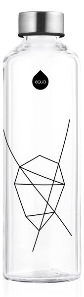 EQUA Mismatch Black 750 ml designová luxusní ekologická skleněná lahev na pití