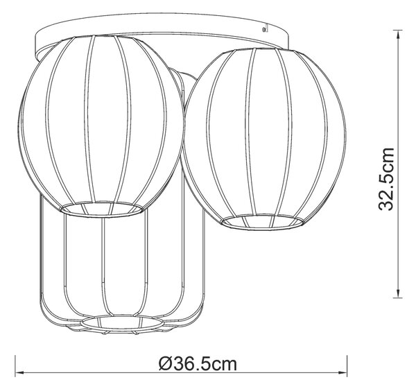 STROPNÍ SVÍTIDLO, 36,5/32,5 cm Collett's Monde - Online Only svítidla, Online Only