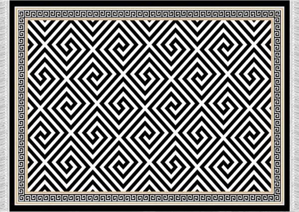 TEMPO Koberec, černo-bílý vzor, 160x230, MOTIVE