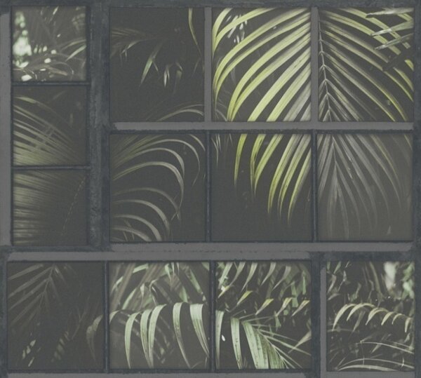 A.S. Création | Vliesová tapeta na zeď Industrial 37740-3 | 0,53 x 10,05 m | zelená, černá, šedá