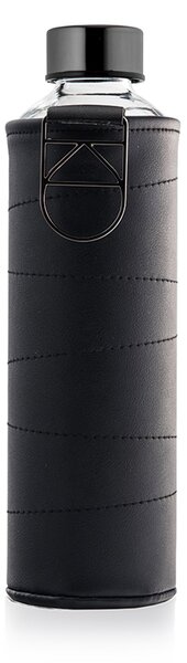 EQUA Mismatch Graphite 750 ml designová luxusní ekologická skleněná lahev na pití s obalem z umělé kůže