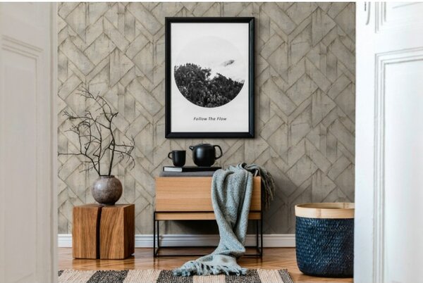 A.S. Création | Vliesová tapeta na zeď Industrial 37741-4 | 0,53 x 10,05 m | černá, krémová, šedá