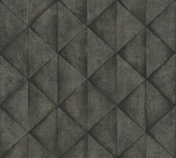 A.S. Création | Vliesová tapeta na zeď Industrial 37742-5 | 0,53 x 10,05 m | černá, šedá