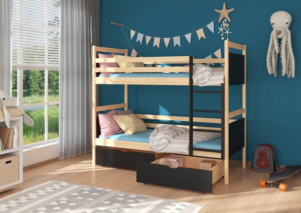 Dětská dvoupatrová postel Casie 80x180 cm Borovice