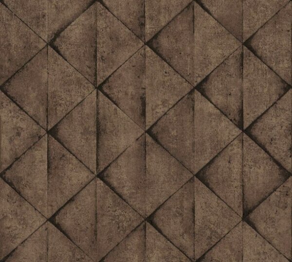 A.S. Création | Vliesová tapeta na zeď Industrial 37742-4 | 0,53 x 10,05 m | černá, hnědá