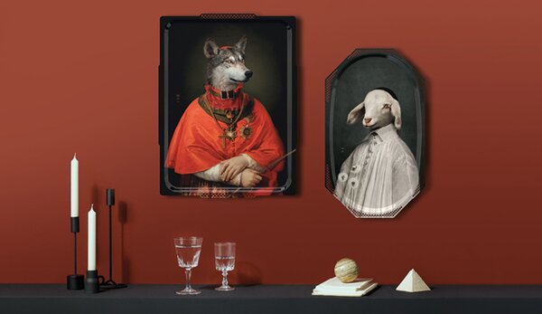 Ibride designové obrazy/podnosy Le loup