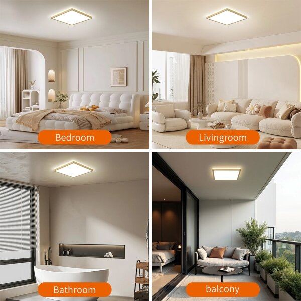 Brilagi - LED Koupelnové svítidlo ULTRA SLIM LED/24W/230V 42x42 cm zlatá IP54