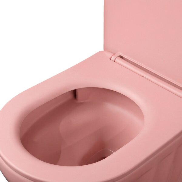 Sada: Závěsná WC mísa + Umyvadlo na desku Rea Duo Sweet Pink Matt