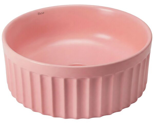 Sada: Závěsná WC mísa + Umyvadlo na desku Rea Duo Sweet Pink Matt
