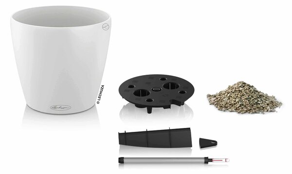 Samozavlažovací květináč Classico Color, průměr 18 cm, bílá