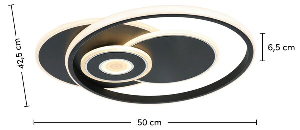 STROPNÍ SVÍTIDLO, 50/42,5/6,5 cm Novel - Online Only svítidla, Online Only