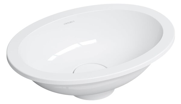 Omnires Shell M+ umyvadlo 38x25 cm oválné pod pult bílá lesk SHELL380UPBP