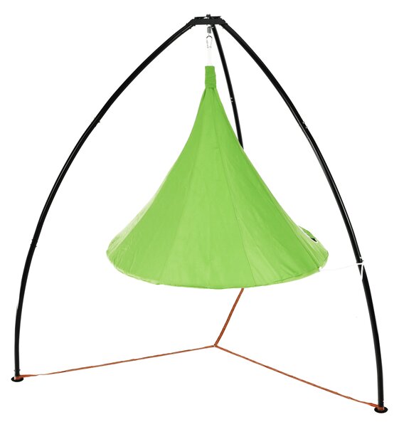 KONDELA Závěsné houpací křeslo, zelená, KLORIN NEW KLASIK CACOON HAMMOCK