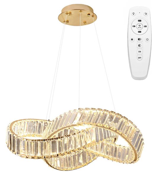 Toolight Toolight, LED závěsné svítidlo 58cm, 49W, APP1538-CP, zlatá lesklá, OSW-05474