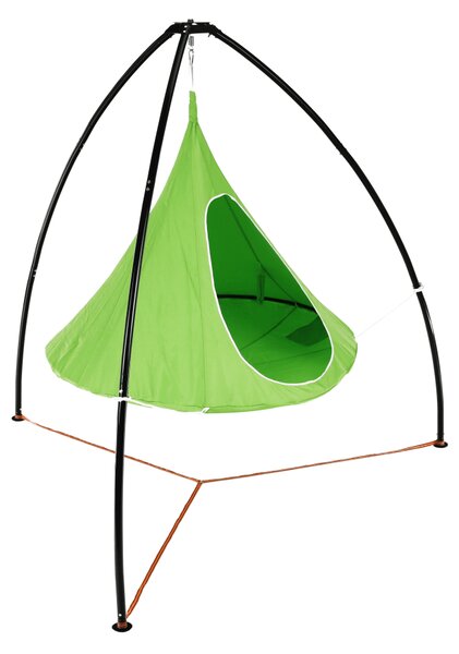 KONDELA Závěsné houpací křeslo, zelená, KLORIN NEW KLASIK CACOON HAMMOCK