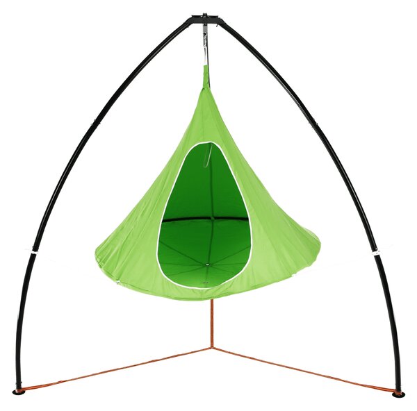 KONDELA Závěsné houpací křeslo, zelená, KLORIN NEW KLASIK CACOON HAMMOCK