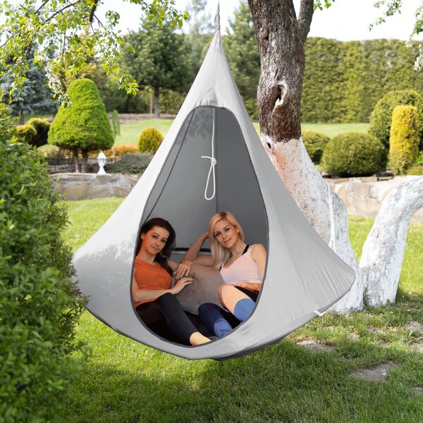 KONDELA Závěsné houpací křeslo, světle šedá, KLORIN NEW KIDS CACOON HAMMOCK