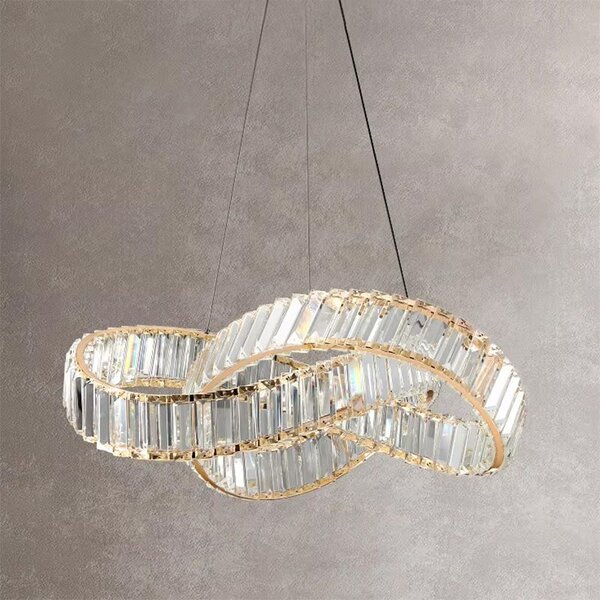 Toolight Toolight, LED závěsné svítidlo 58cm, 49W, APP1538-CP, zlatá lesklá, OSW-05474