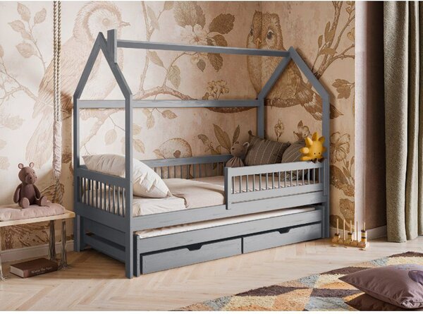 Legno Dětská rozkládací postel Pipa šedá Rozměr (cm): 80x160