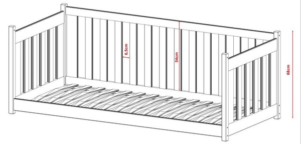 Legno Dětská postel s ohrádkou Koncept grafit Rozměr (cm): 90x190