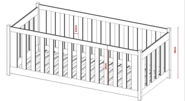 Legno Dětská postel s ohrádkou Koncept grafit Rozměr (cm): 90x190