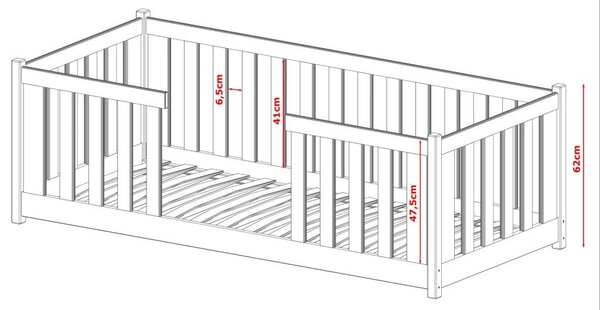 Legno Dětská postel Felix šedá Rozměr (cm): 80x200