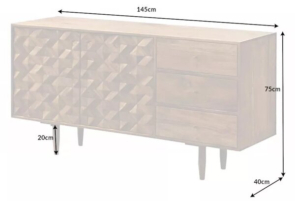 Komoda ALPINE 145 CM masiv akácie honey Nábytek | Úložné prostory | Komody | Nízké