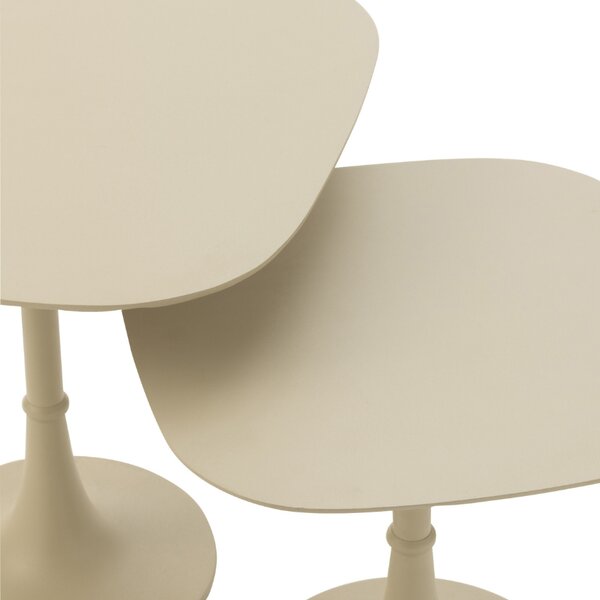 Set dvou béžových kovových odkládacích stolků J-line Iwore 41/49,5 cm