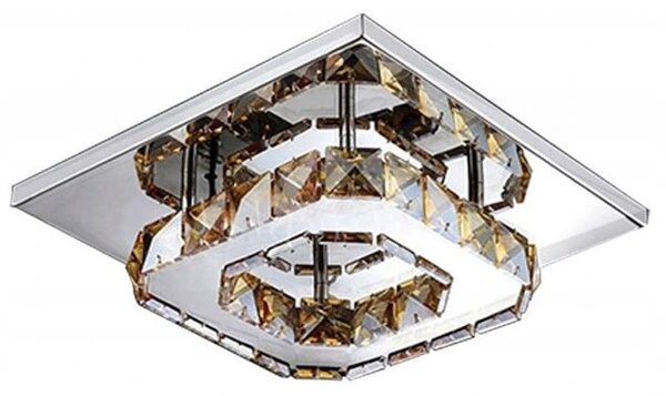Toolight Křišťálová stropní lampa Square Plafon Glamour 8W -Teplá bílá 3000K - APP405-C APP406-C