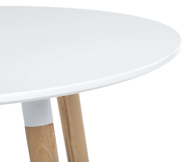 Vikio Stůl jídelní 90x90 cm bílý lak dřevěné nohy AJS140B