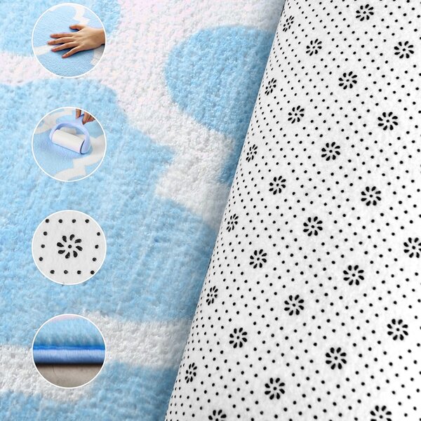 Tutumi Plyšový koberec Clover Blue Rozměr (cm): 120 x 170
