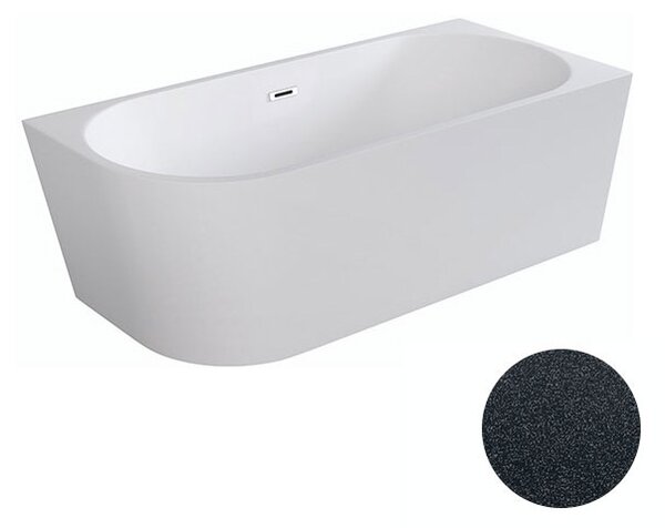 Besco Akrylátová volně stojící rohová vana Zoya Glam G 150x75 (170x80) bílá/grafit Rozměry (cm): 150x75, Typ a barva výpustě: Click-Clack s přepadem, grafit, Orientace: Levá