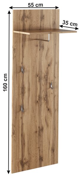 KONDELA Věšákový panel TYP 5, dub Wotan, CYRIL