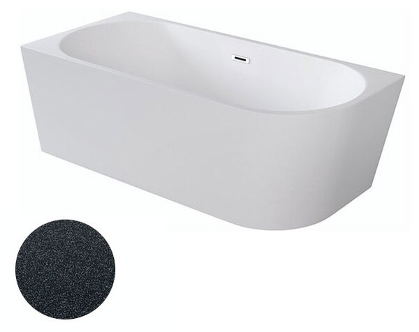Besco Akrylátová volně stojící rohová vana Zoya Glam G 150x75 (170x80) bílá/grafit Rozměry (cm): 150x75, Typ a barva výpustě: Click-Clack s přepadem, grafit, Orientace: Levá