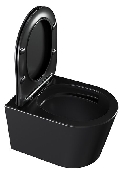 BPS-koupelny Závěsná WC mísa se SoftClose sedátkem HYD-4667, černá mat