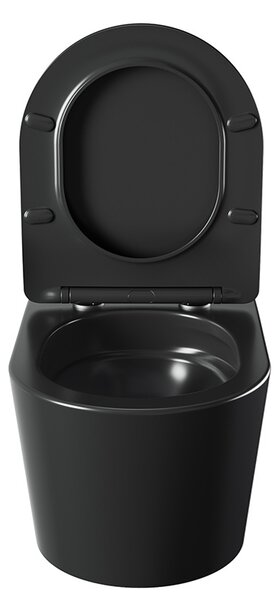 BPS-koupelny Závěsná WC mísa se SoftClose sedátkem HYD-4667, černá mat