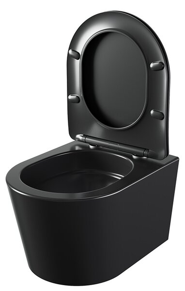 BPS-koupelny Závěsná WC mísa se SoftClose sedátkem HYD-4667, černá mat